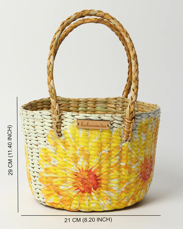 Multipurpose Seagrass Fruit Basket for Home Organization, Tabletop, and Eco-Friendly Decor