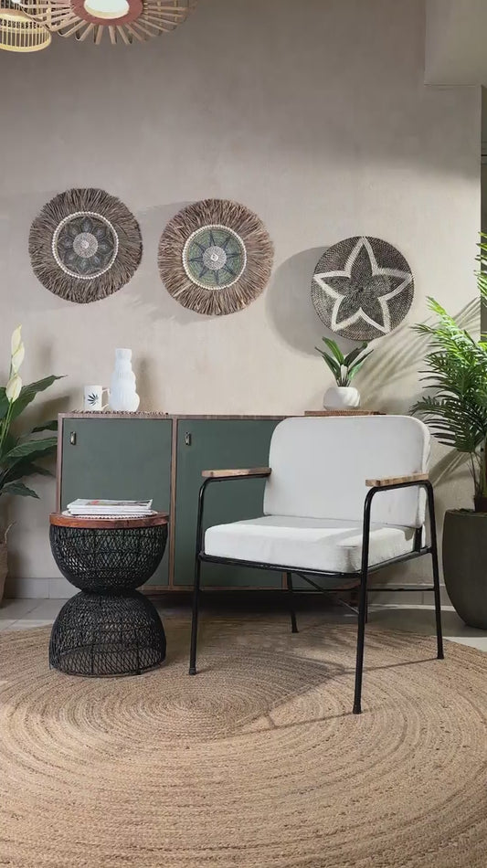 Metal Frame Chair with Cushioned Seat & Back | Stylish Accent Chair for Living Room, Dining Room, Office (Black)