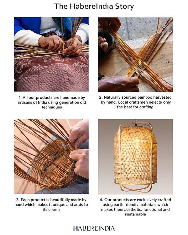 Rustic Bamboo Ceiling Light for Home Decor