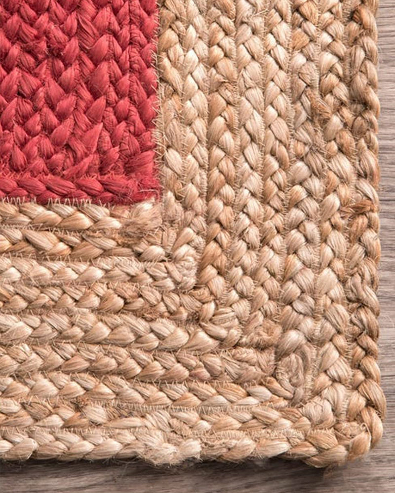 Red Jute Area Carpet