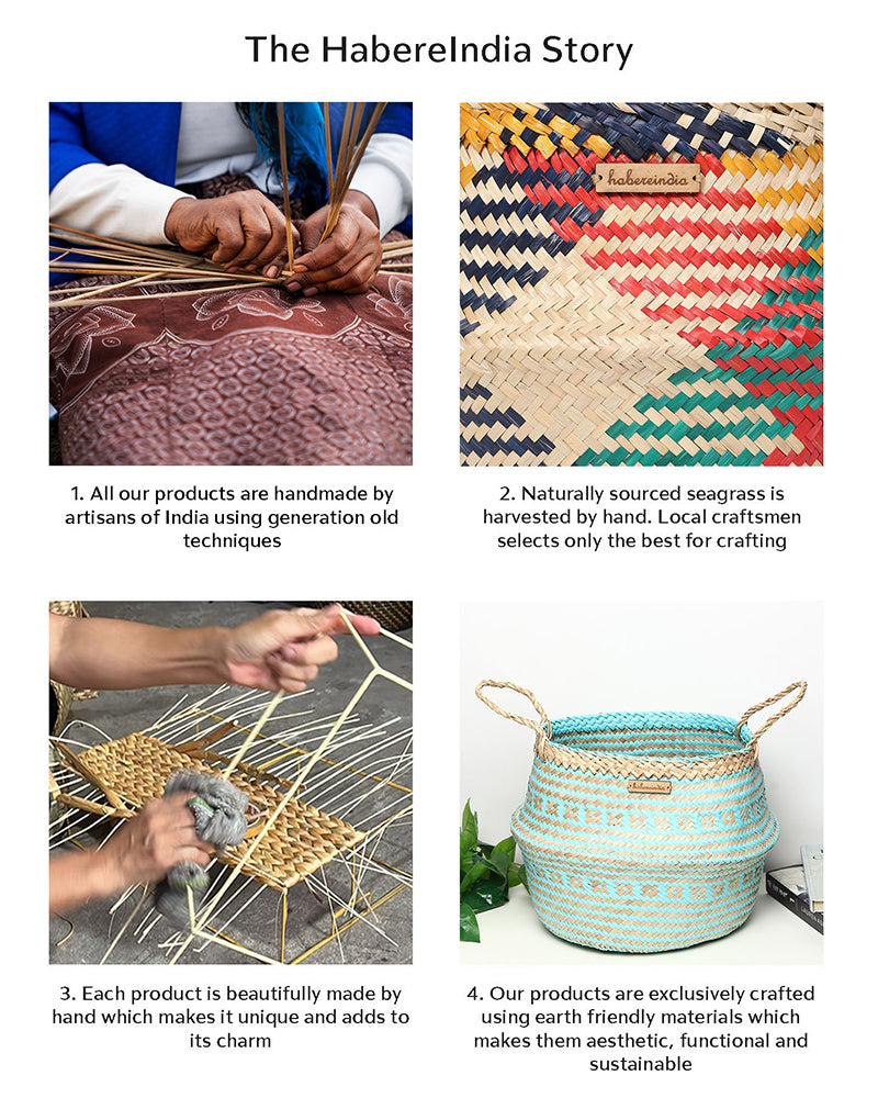 Blue Color Seagrass Plant & Storage Baskets