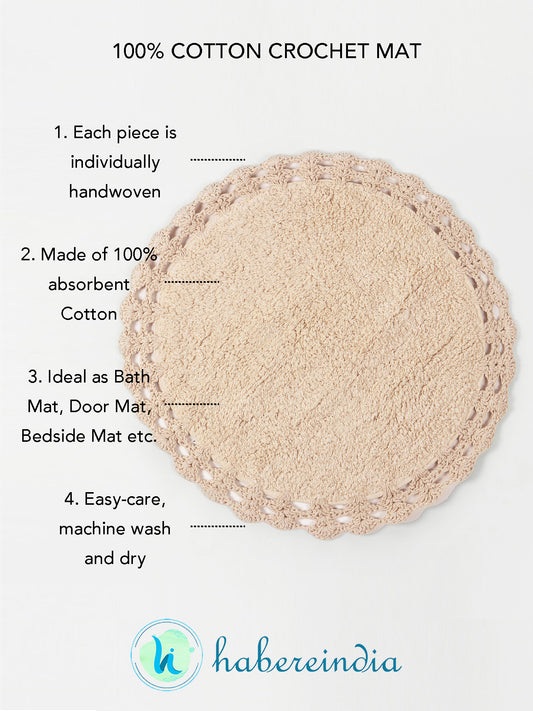 Cotton Round Bathtub Mat