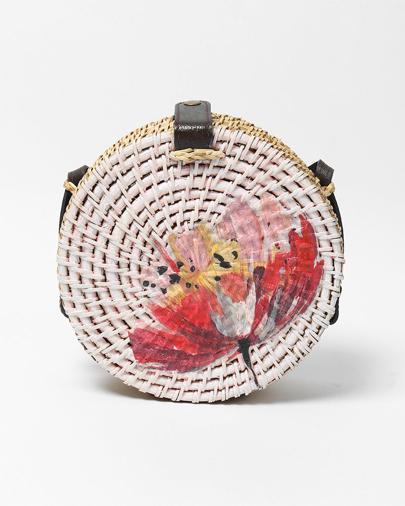 Round Rattan Sling Bag