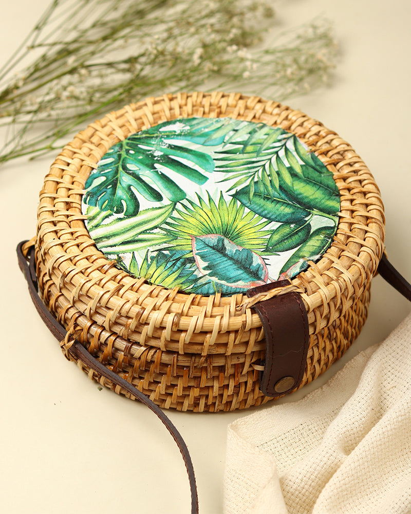 wicker sling bag