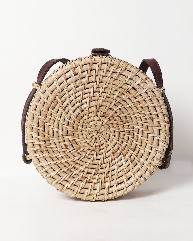 Round Rattan Beach Bag - Jali