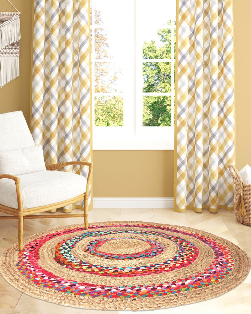 Round Chindi Jute Rug