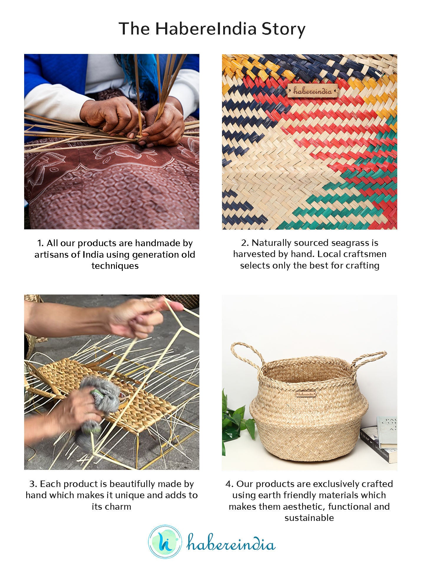 Buy Natural Seagrass Plant & Storage Baskets Online - Natural