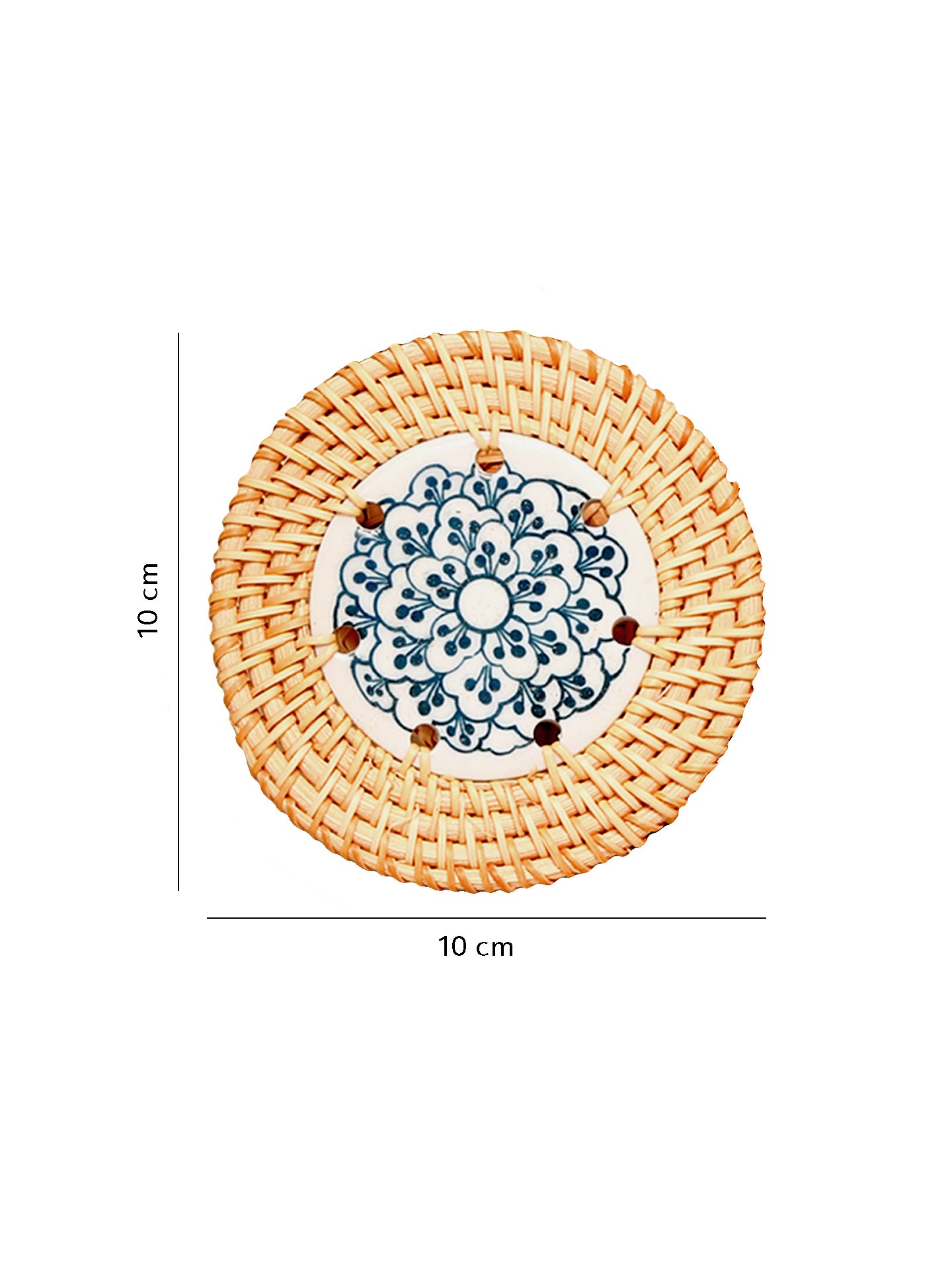 Rattan Coasters | Tea Coasters - red
