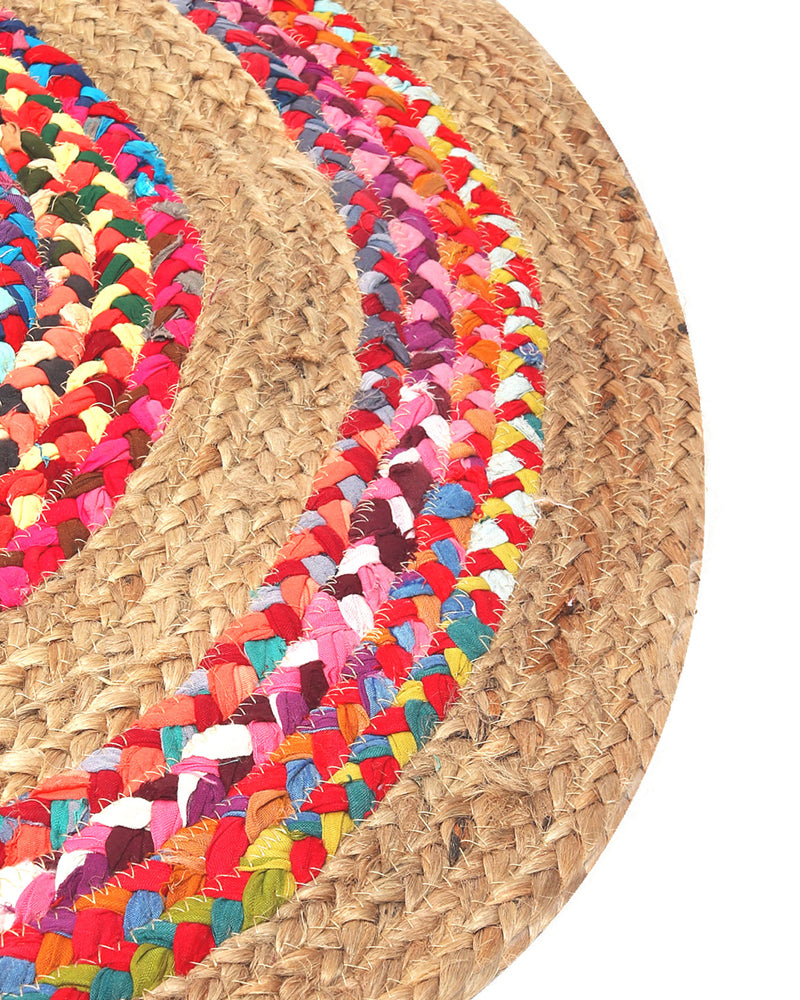 Round Chindi Jute Rug