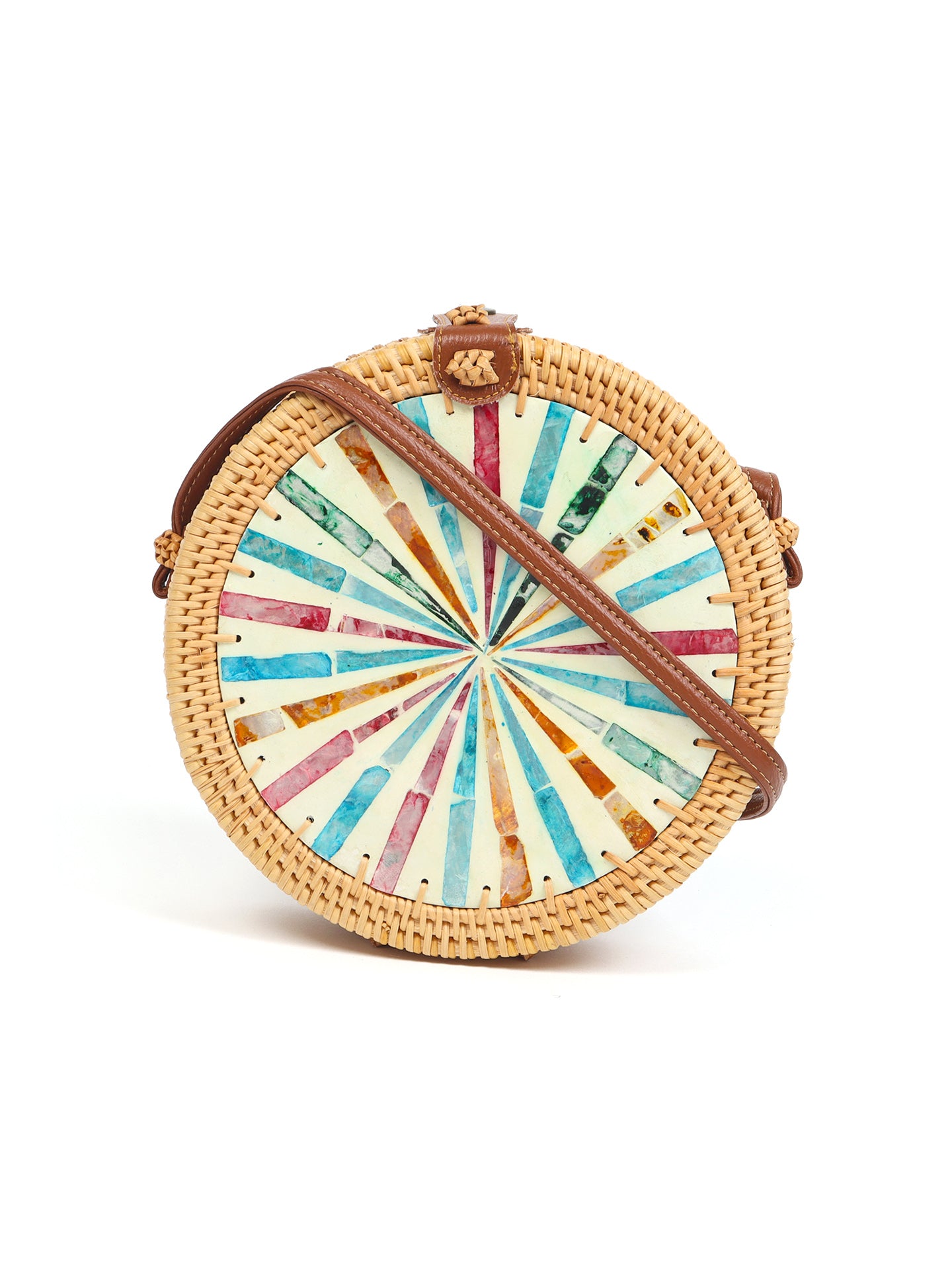 Round Rattan Sling Bags
