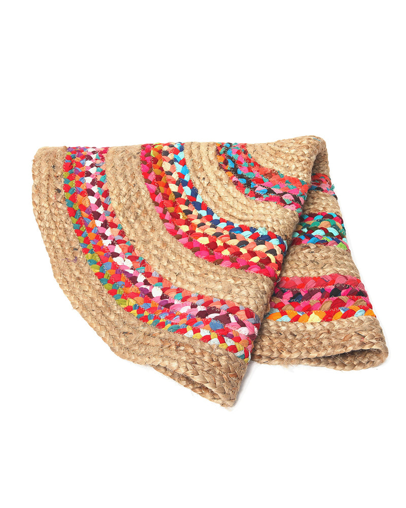 Round Chindi Jute Rug