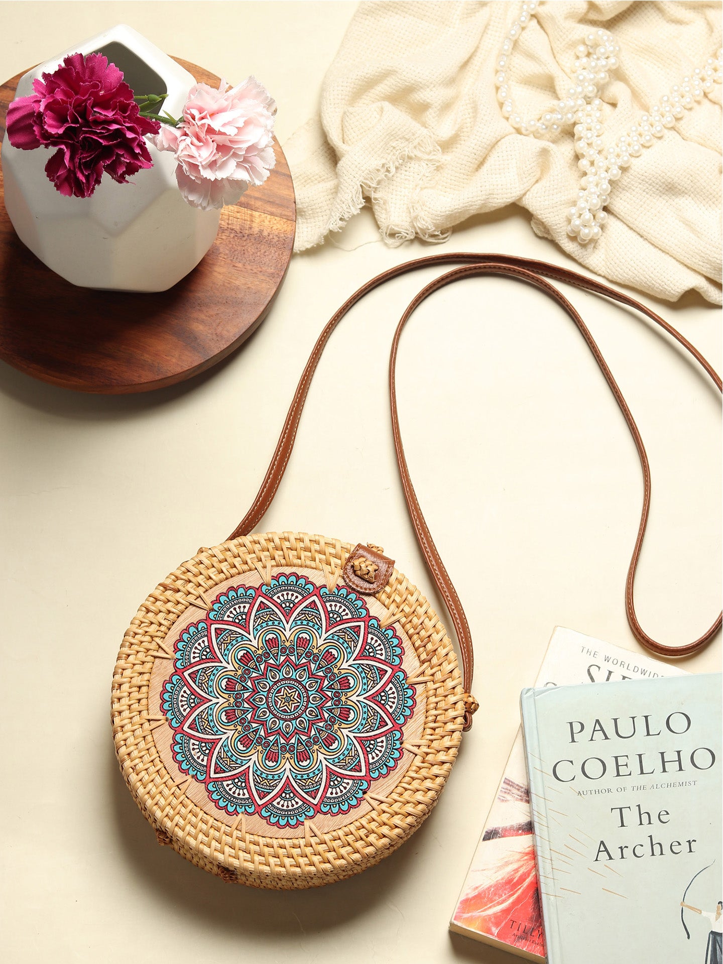 Round Rattan Sling Bags Beach Sling Bags