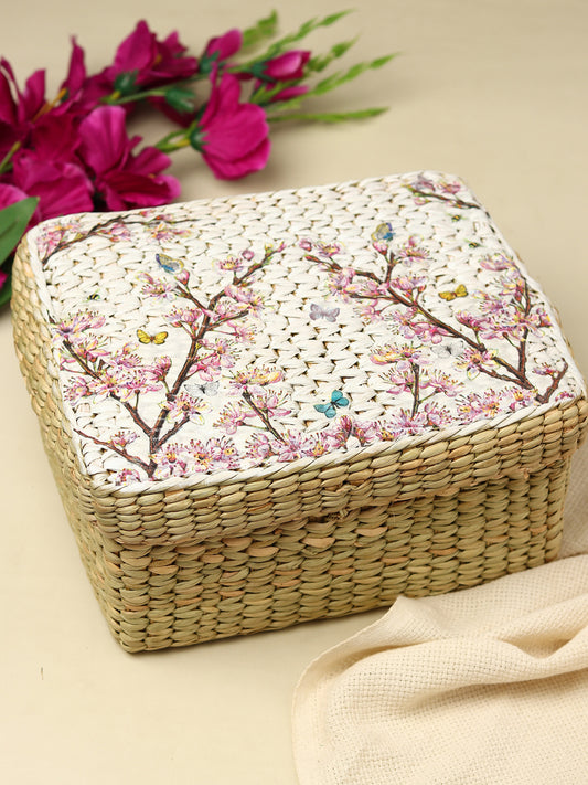 Large Size Seagrass Lid Boxes