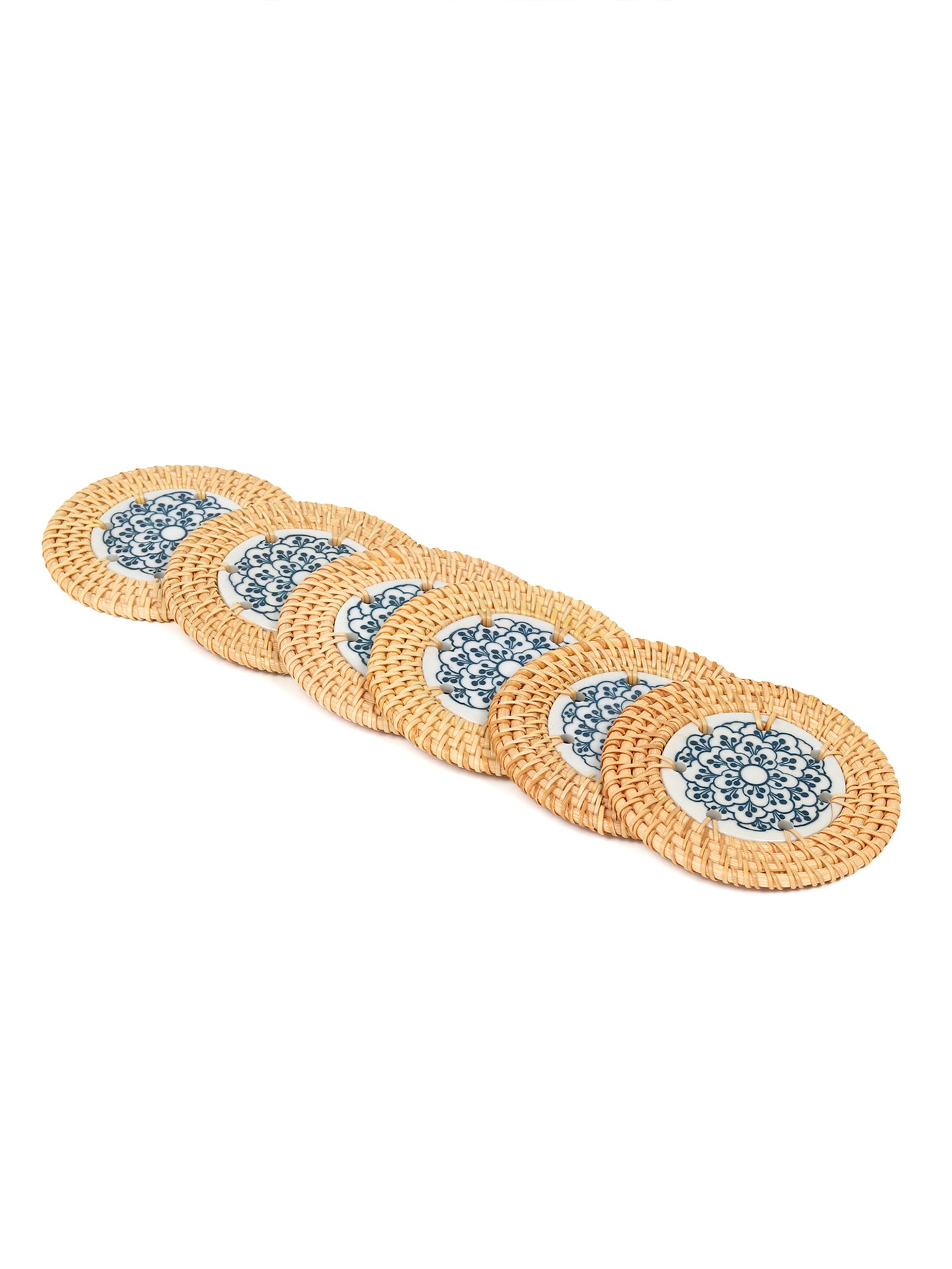 Rattan Coasters | Tea Coasters - red