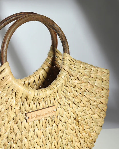Handwoven U-Shape Seagrass Beach Tote Bag