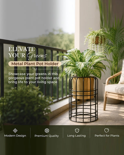 Modern Metal Planter with Stand for Indoor & Outdoor Plant Decoration