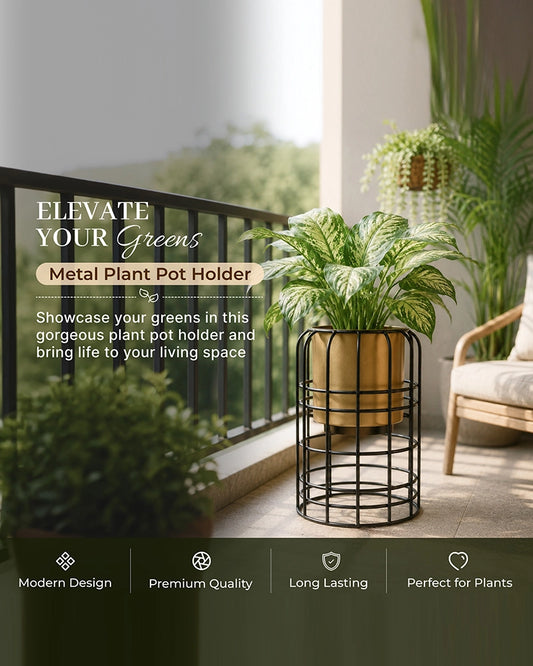 Modern Metal Planter with Stand for Indoor & Outdoor Plant Decoration