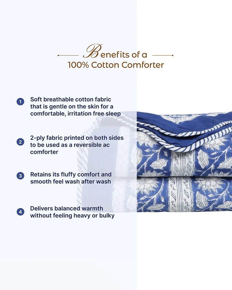 Luxury Pure Cotton Comforter for Soft and Breathable Bedroom Bedding