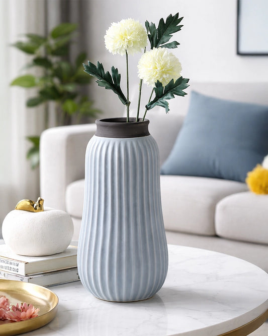 Round Ceramic Vase for Tabletop Centerpieces