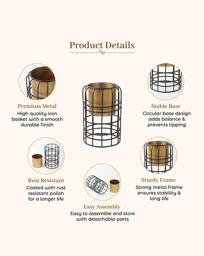 Modern Metal Planter with Stand for Indoor & Outdoor Plant Decoration