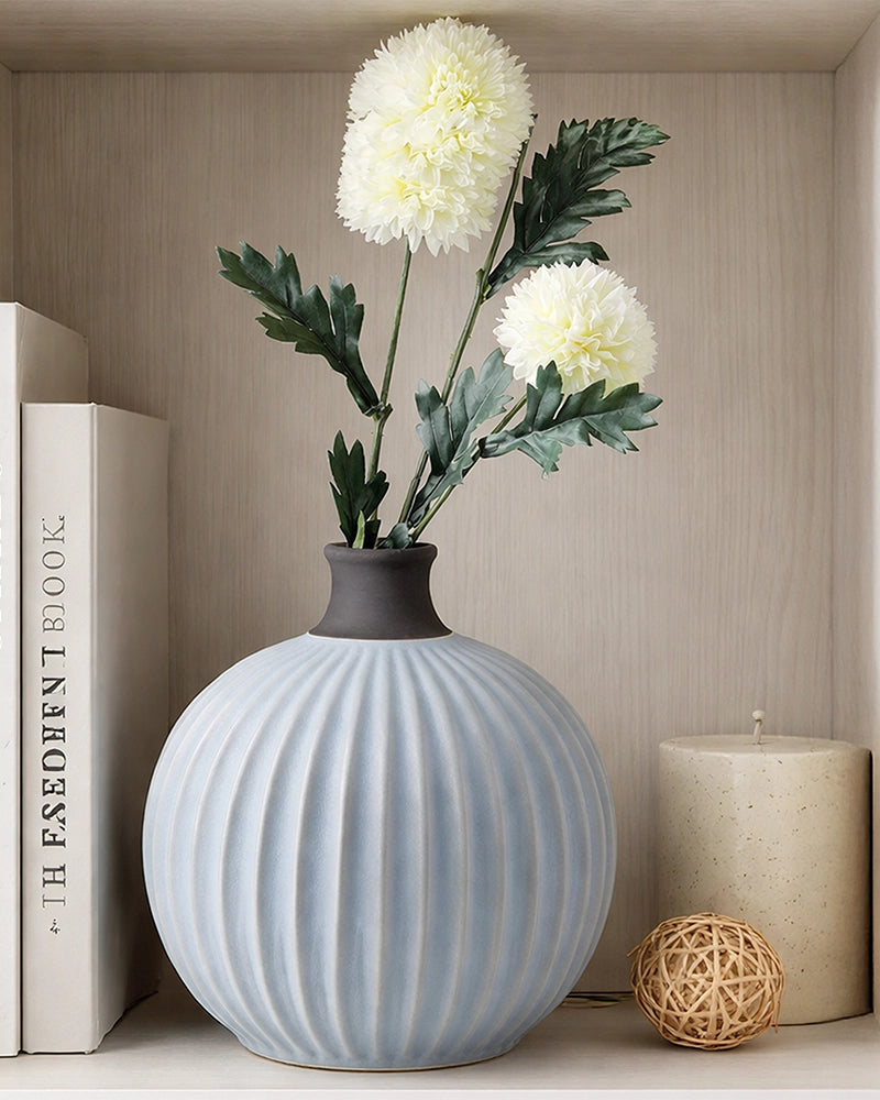 Curved Ceramic Vase for Minimalist Room Decor