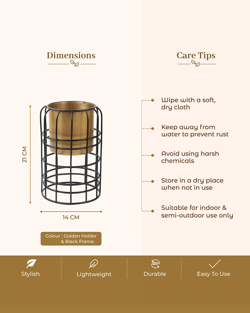 Modern Metal Planter with Stand for Indoor & Outdoor Plant Decoration