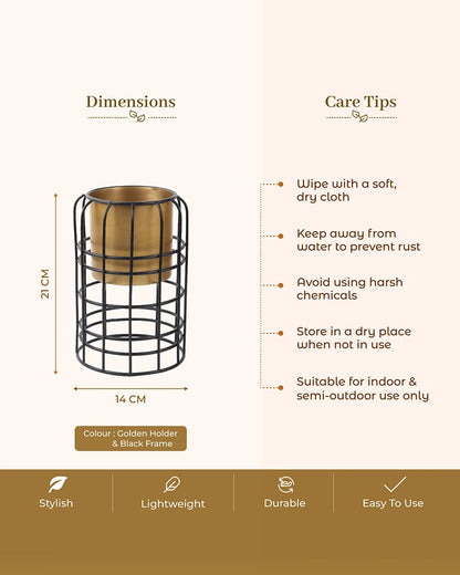 Modern Metal Planter with Stand for Indoor & Outdoor Plant Decoration