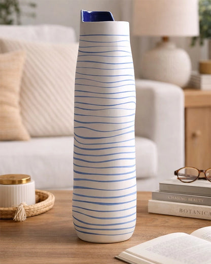Ceramic Vase with Organic Shape for Shelf Decor