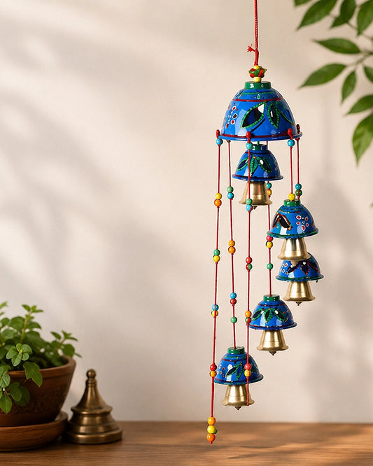 Ethnic Rajasthani Wind Chime with Hand Painted Bells for Home Décor
