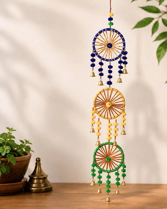 Handcrafted Dream Catcher Wall Hanging with Bells for Door and Festive Décor