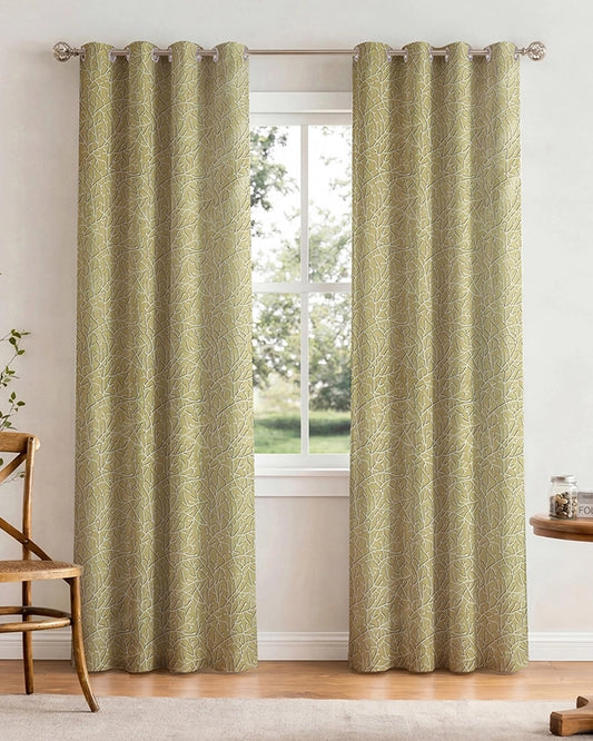 Designer Polyester Eyelet Door Curtain (Cream, 7 ft)