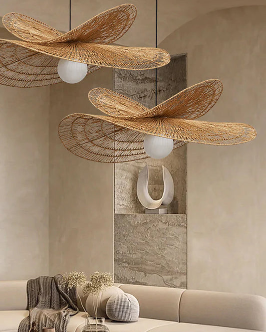 Artistic Raffia Ceiling Light for Living Room Decoration