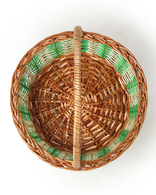 Handmade Wicker Fruit Basket in Pyala Shape for Gifting and Kitchen Storage