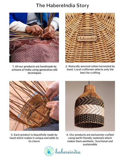 Rustic Rattan Hanging Lamp for Living Room and Bedroom
