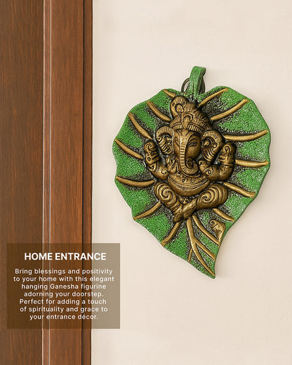 Lord Ganesha Statue | Metal Pan Patta Ganesha | Decorative Wall Hanging Showpiece
