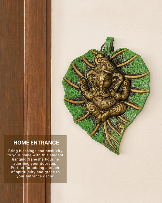Lord Ganesha Statue | Metal Pan Patta Ganesha | Decorative Wall Hanging Showpiece