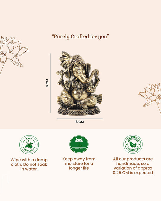 Auspicious Ganesh Ji Brass Idol for Festivals and Devotional Corners