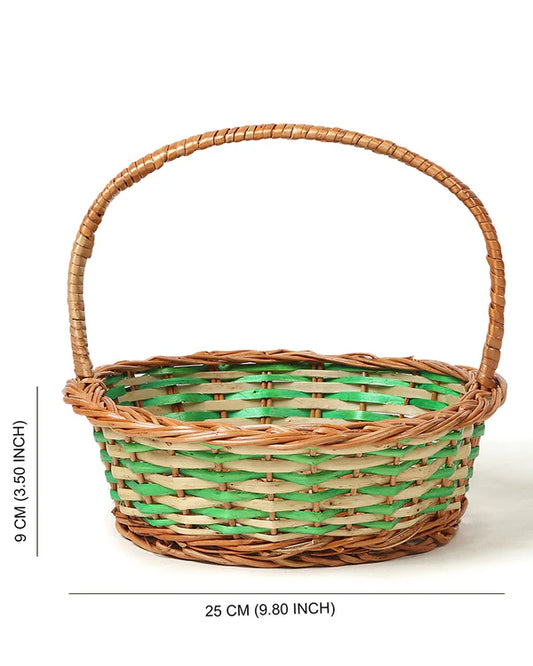Handmade Wicker Fruit Basket in Pyala Shape for Gifting and Kitchen Storage