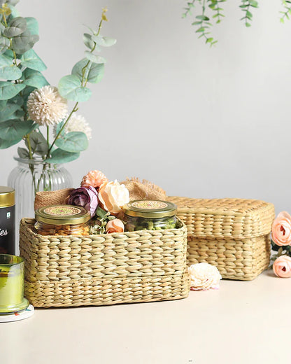 Handcrafted Seagrass Box for Desk & Wardrobe Organization