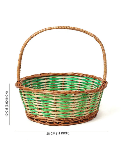 Handmade Wicker Fruit Basket in Pyala Shape for Gifting and Kitchen Storage