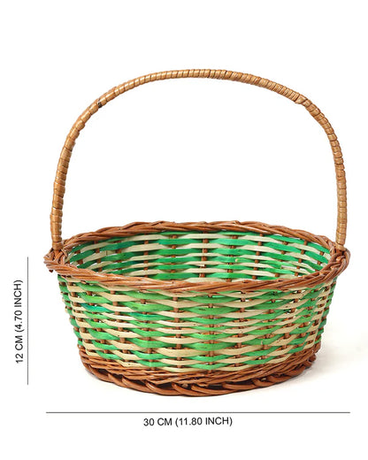 Handmade Wicker Fruit Basket in Pyala Shape for Gifting and Kitchen Storage