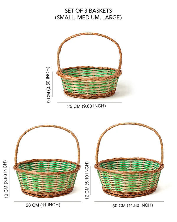 Handmade Wicker Fruit Basket in Pyala Shape for Gifting and Kitchen Storage