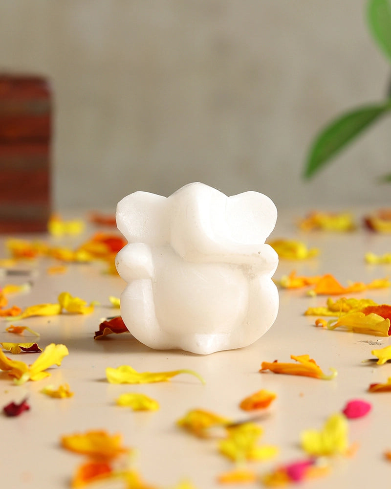 Marble Lord Ganesha Idol for Pooja, Home Temple and Decorative Showpiece