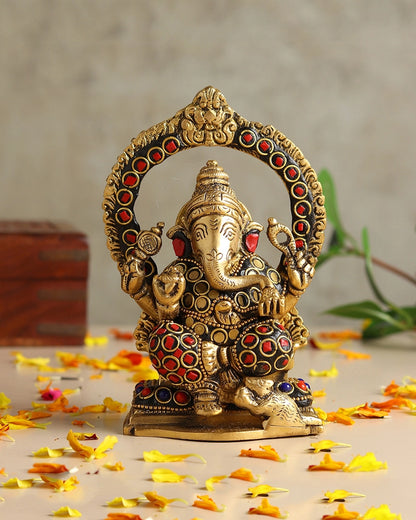 Pure Brass Lord Ganesha Idol for Pooja, Mandir and Home Decoration
