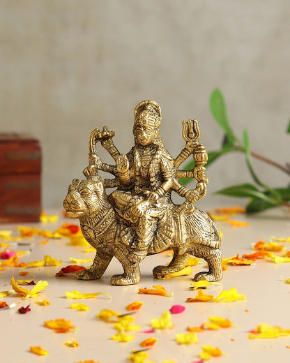 Durga Maa Brass Idol for Puja, Home Temple and Religious Showpiece