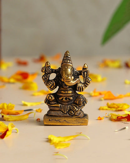 Solid Brass Ganesh Ji Idol for Mandir, Office and Vastu Decoration