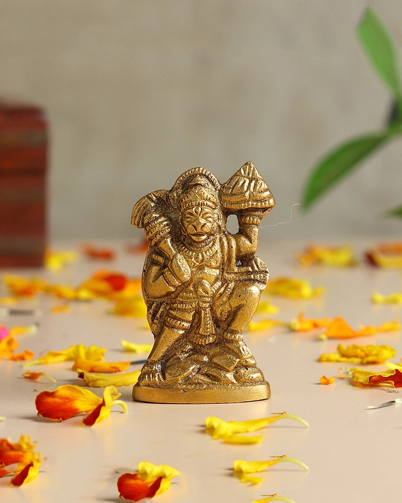 Pure Brass Hanuman Ji Idol for Home Temple and Spiritual Decor