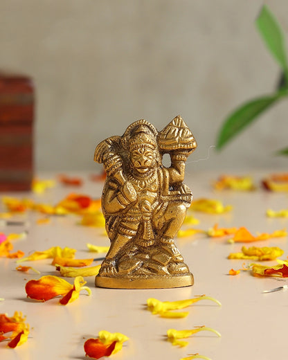 Pure Brass Hanuman Ji Idol for Home Temple and Spiritual Decor
