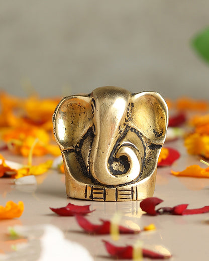 Pure Brass Ganesha Idol for Home Temple and Spiritual Decor