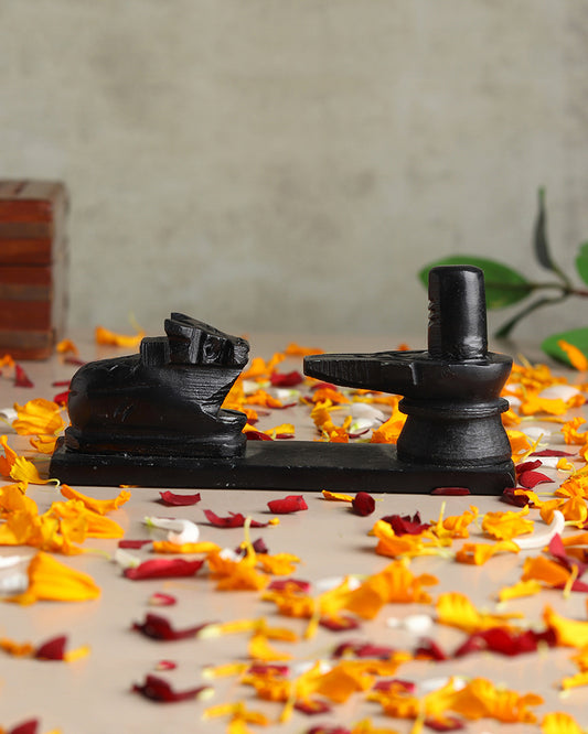 Shivling with Nandi Sitting Idol for Pooja and Home Decoration